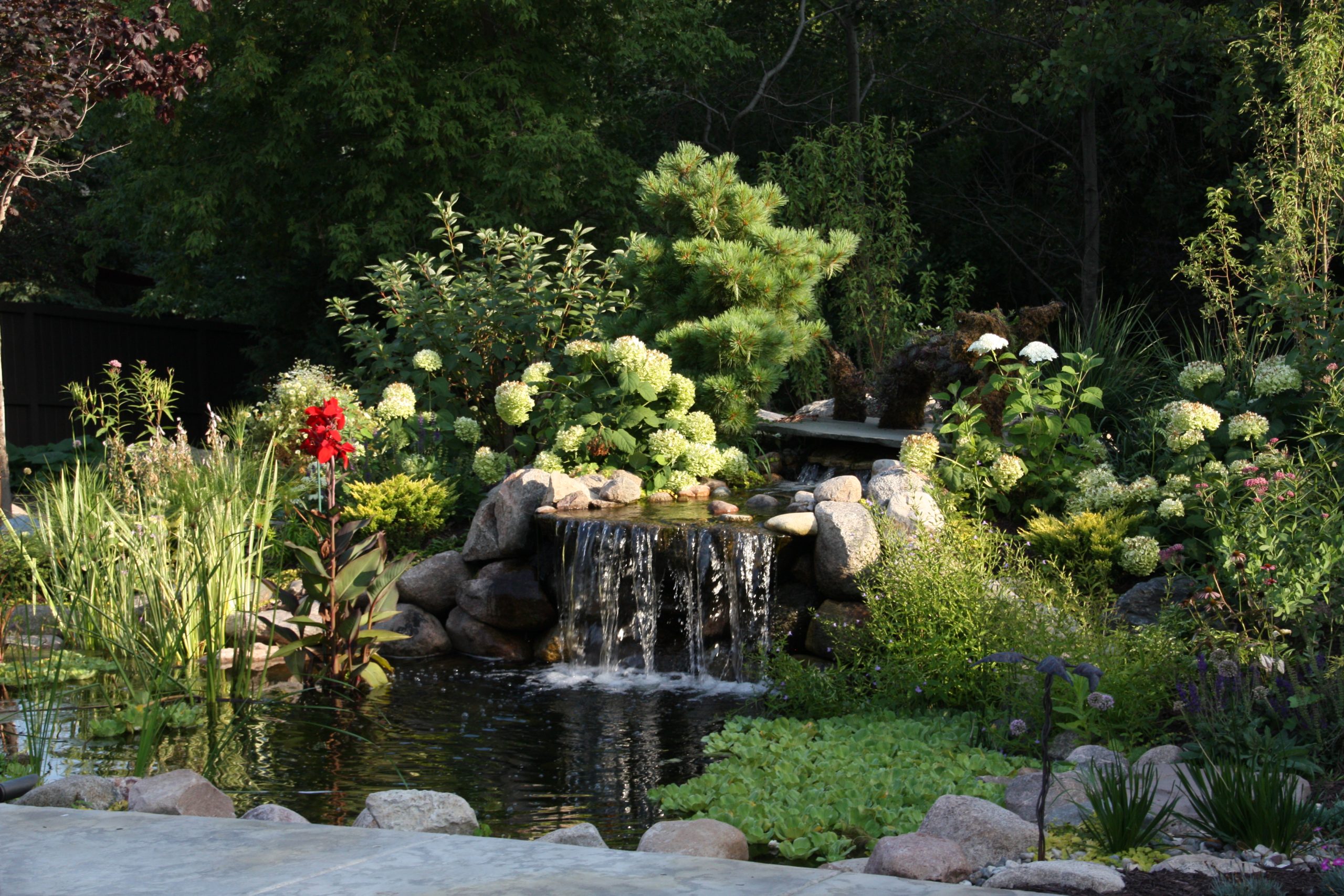 Landscape lighting and service area